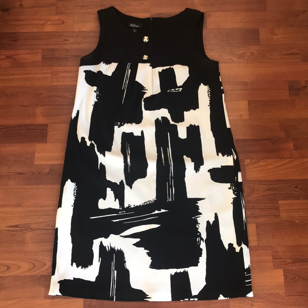 Black and white tank dress